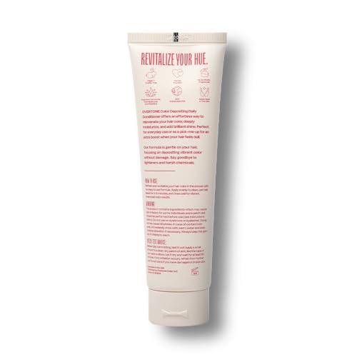 oVertone Raspberry Pink hair after application with glossy color.