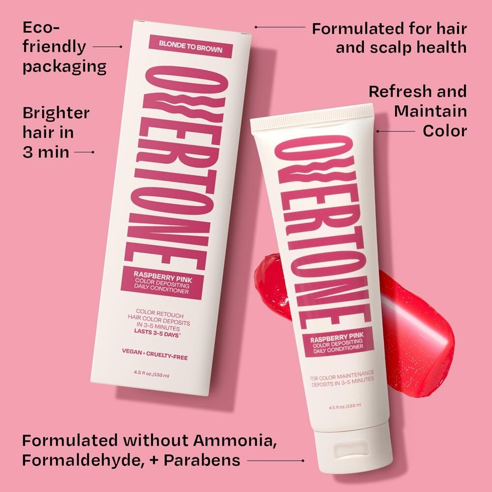 oVertone Raspberry Pink on various hair textures demonstrates versatility.