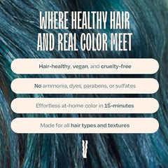 oVertone Smoky Sapphire hair application spreads evenly for uniform color.
