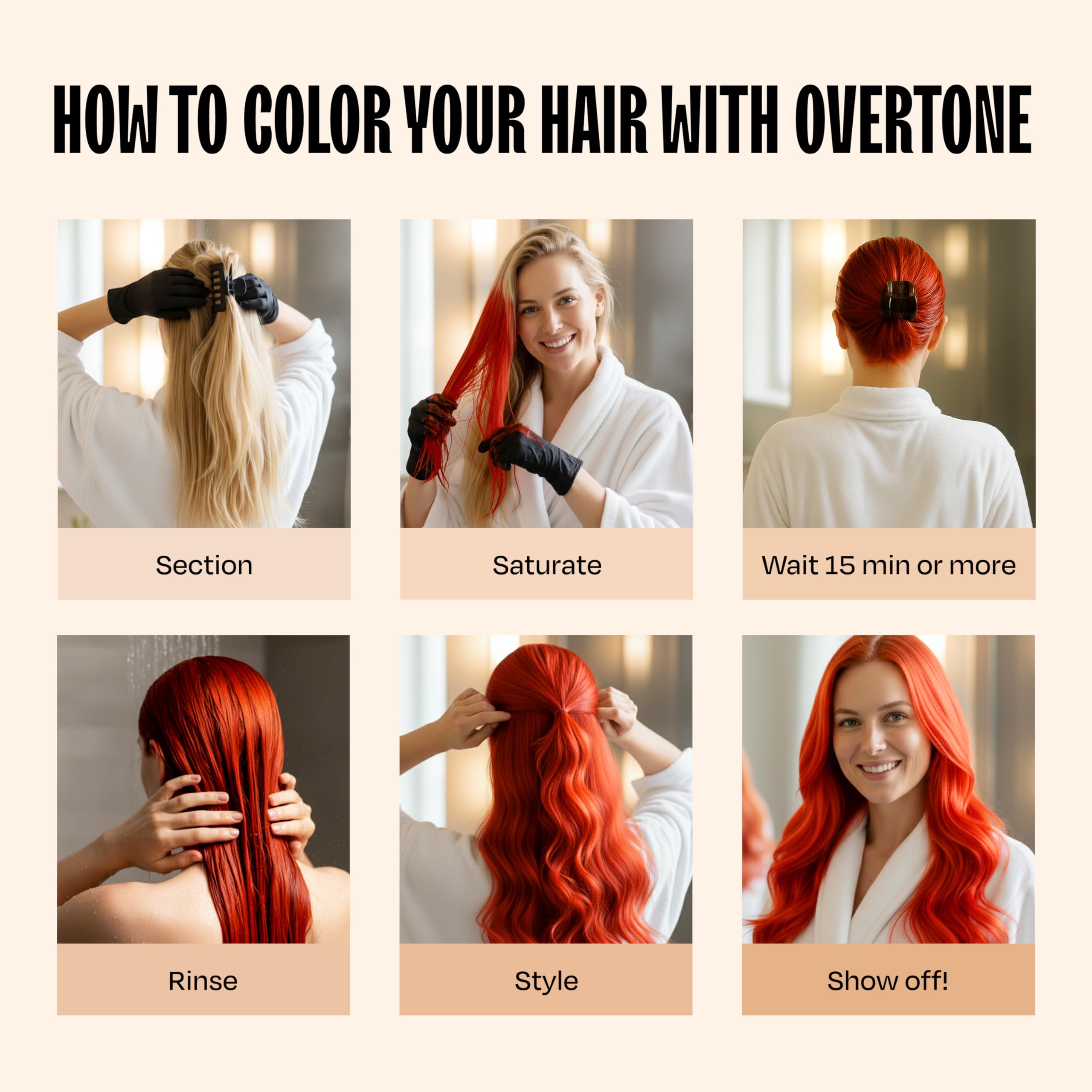 Overtone vegan cruelty-free logo reinforces clean, ethical haircare