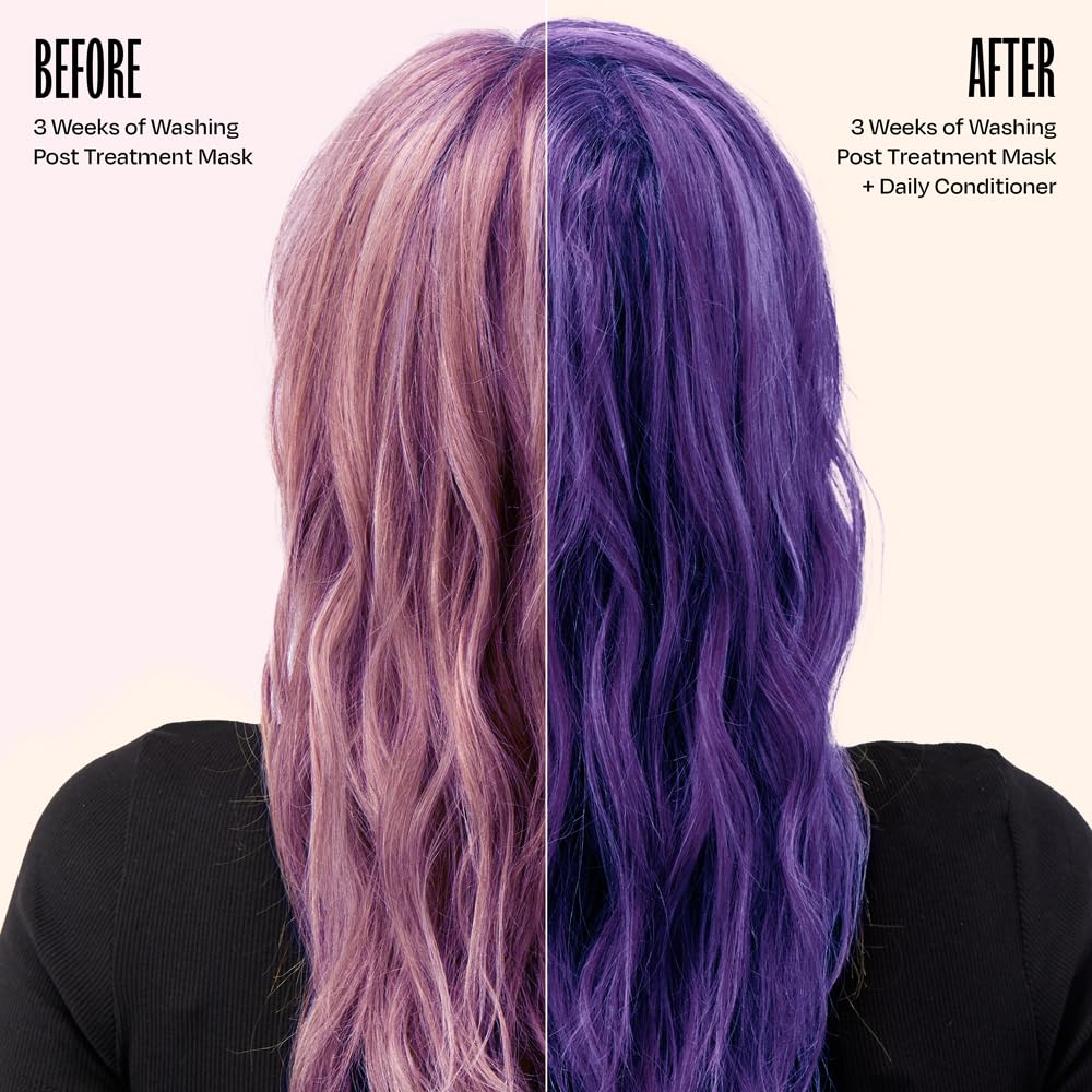 oVertone Vivid Violet tint on natural hair showing multi dimensional shine