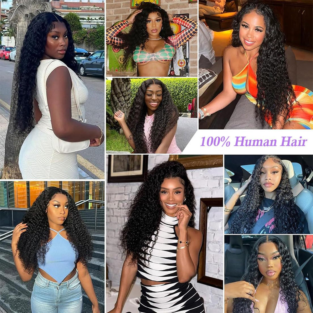 OVKVM versatile parting deep wave wig lets you switch parts for different styles.