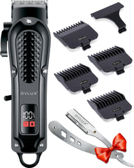 OVLux cordless hair clippers motor focus shows powerful cutting for thick hair