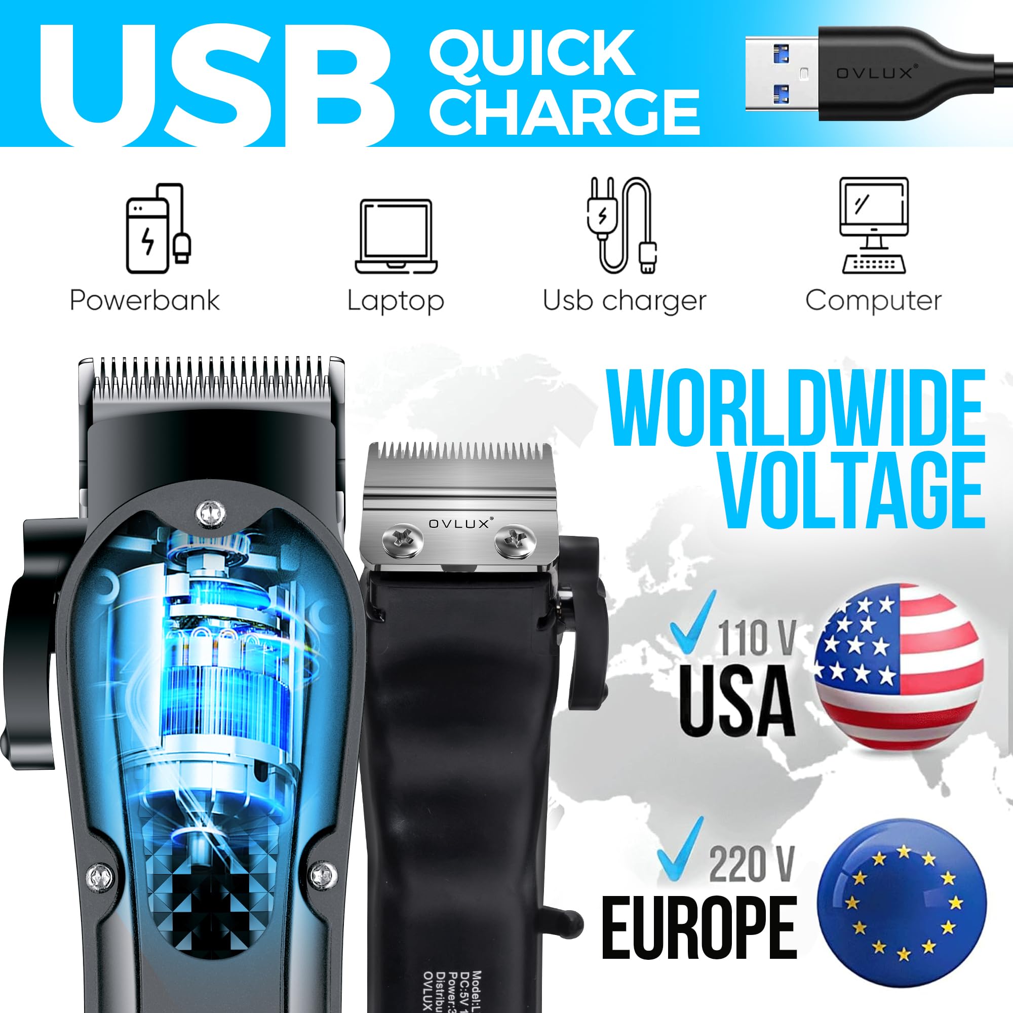 OVLux high-capacity Li-ion battery enables long sessions with minimal recharges