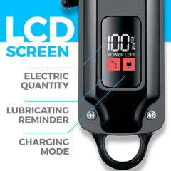 OVLux LED display battery view highlights remaining power for uninterrupted grooming