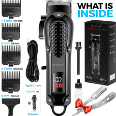 OVLux precision grooming clipper quiet operation enables comfortable barber sessions