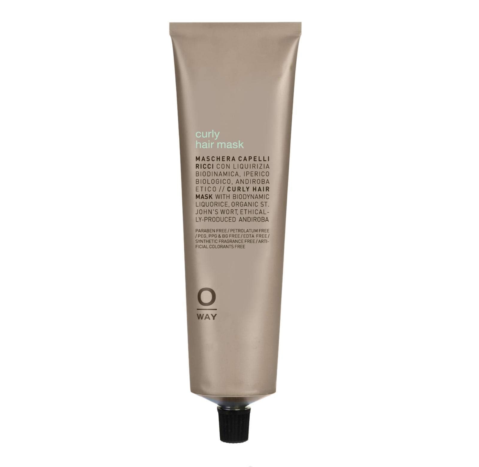 OWAY Curly Hair Mask 5 oz bottle close-up for frizz control and hydration