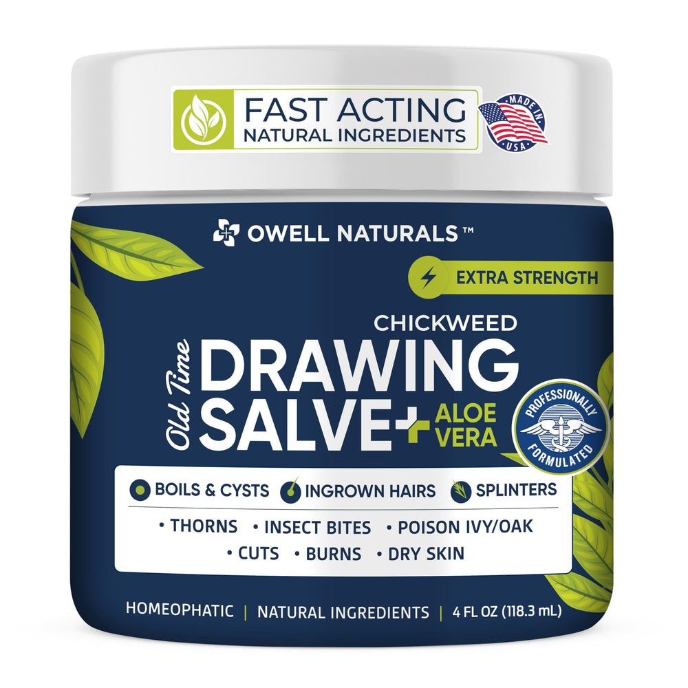 OWELL Naturals Drawing Salve bottle with clear formula for irritated skin