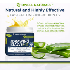 OWELL Naturals Drawing Salve applied to underarms demonstrates gentle skin care.