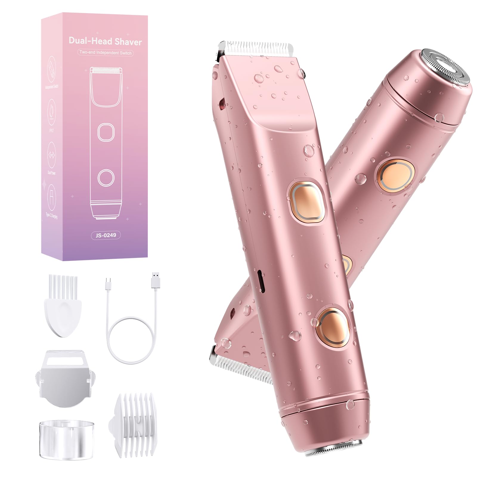 Owltron bikini-trimmer dual-head closeup for precise bikini lines and body grooming.