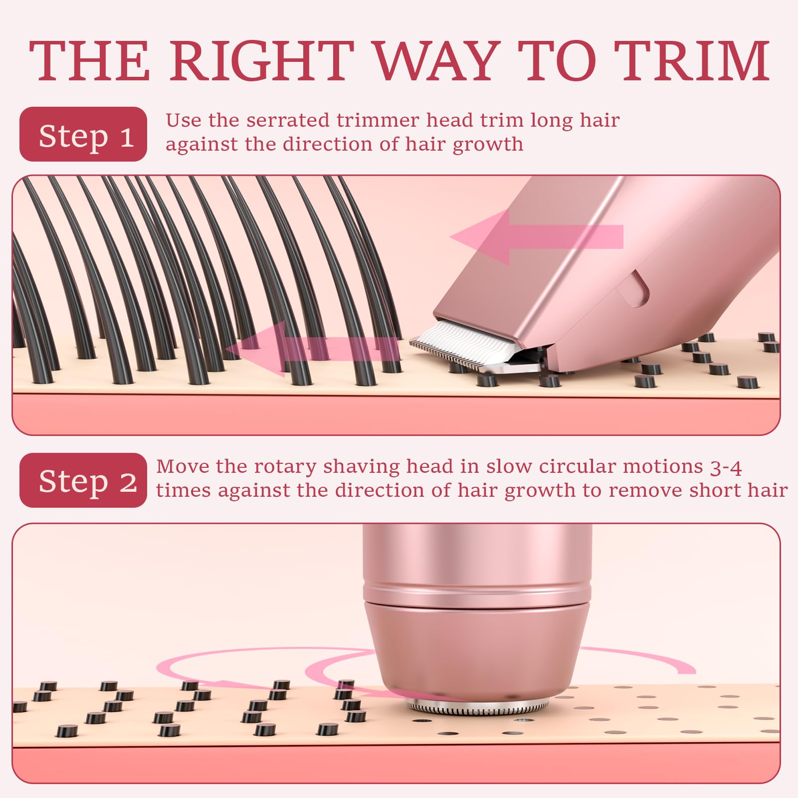 Owltron hypoallergenic blades with protective guards for gentle grooming.