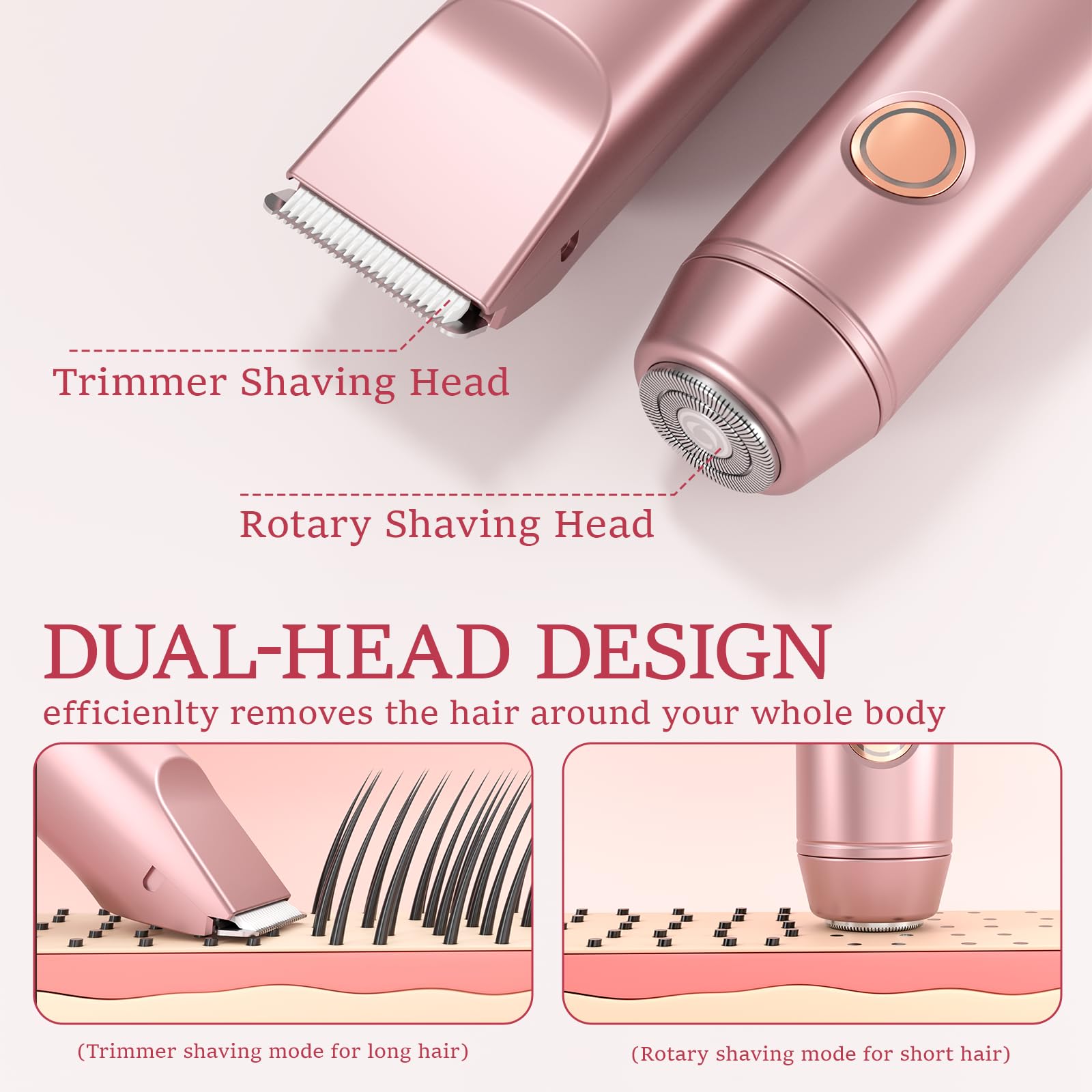Owltron women's electric razor grip showing ergonomic handle for comfortable control.
