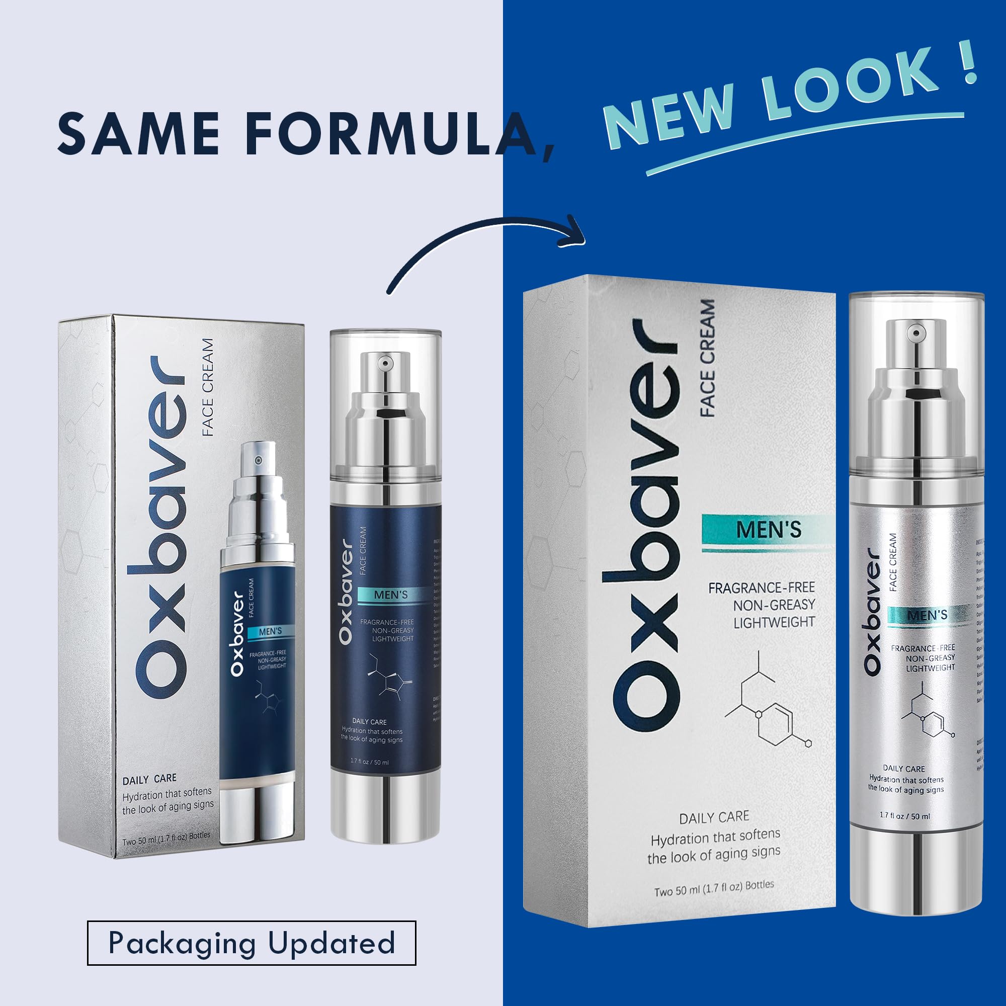 Oxbraver face cream men collagen-retinol for improved skin texture and hydration