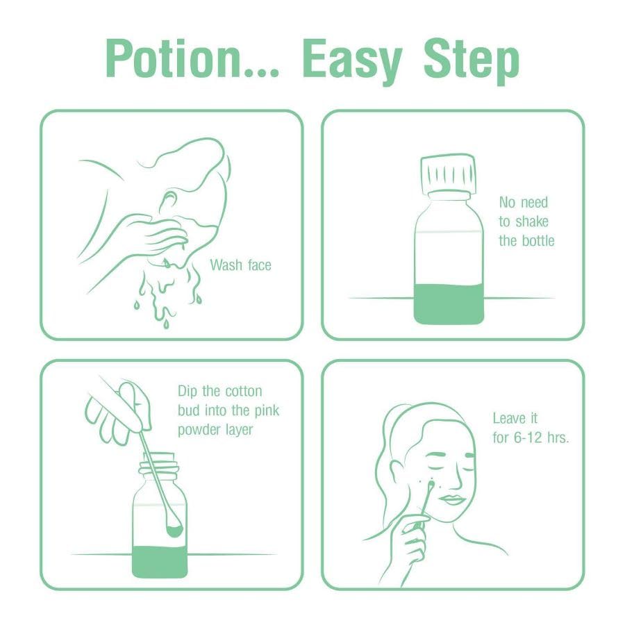 Oxe-cure Acne Clear Potion serum-like texture on the skin.
