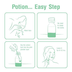Oxe-cure Acne Clear Potion serum-like texture on the skin.