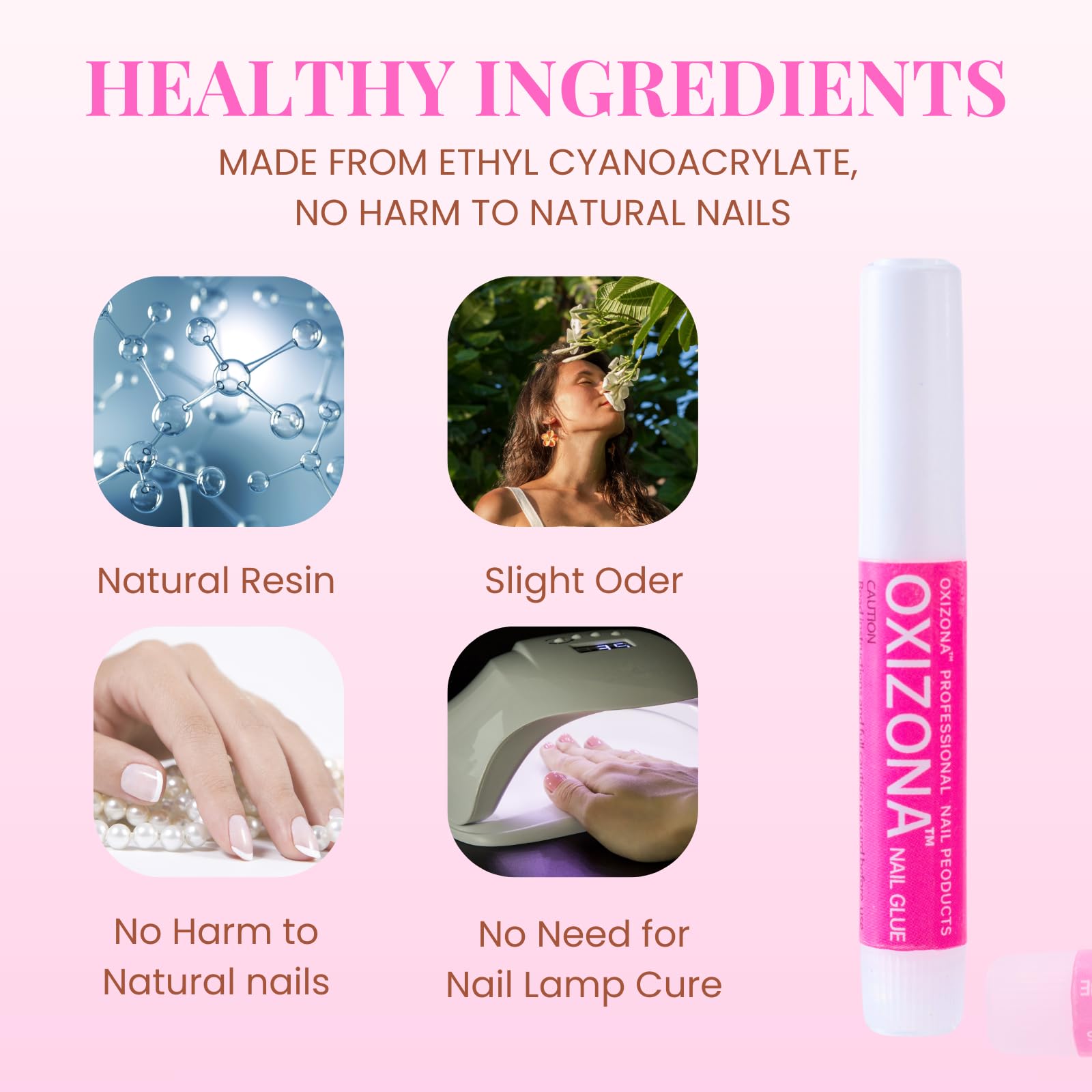 OXIZONA fake nails adhesion demo for long-lasting wear.