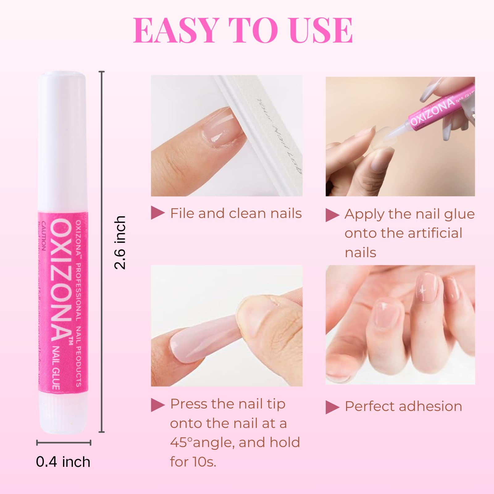 OXIZONA long-lasting adhesion demonstrated on everyday nails.