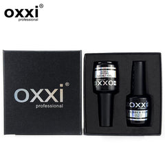 OXXI Professional No-Wipe Top Coat bottle delivers high gloss finish