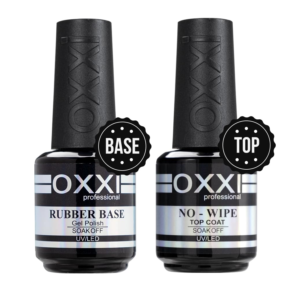 OXXI Professional Rubber Base Gel bottle with flexible base for long wear