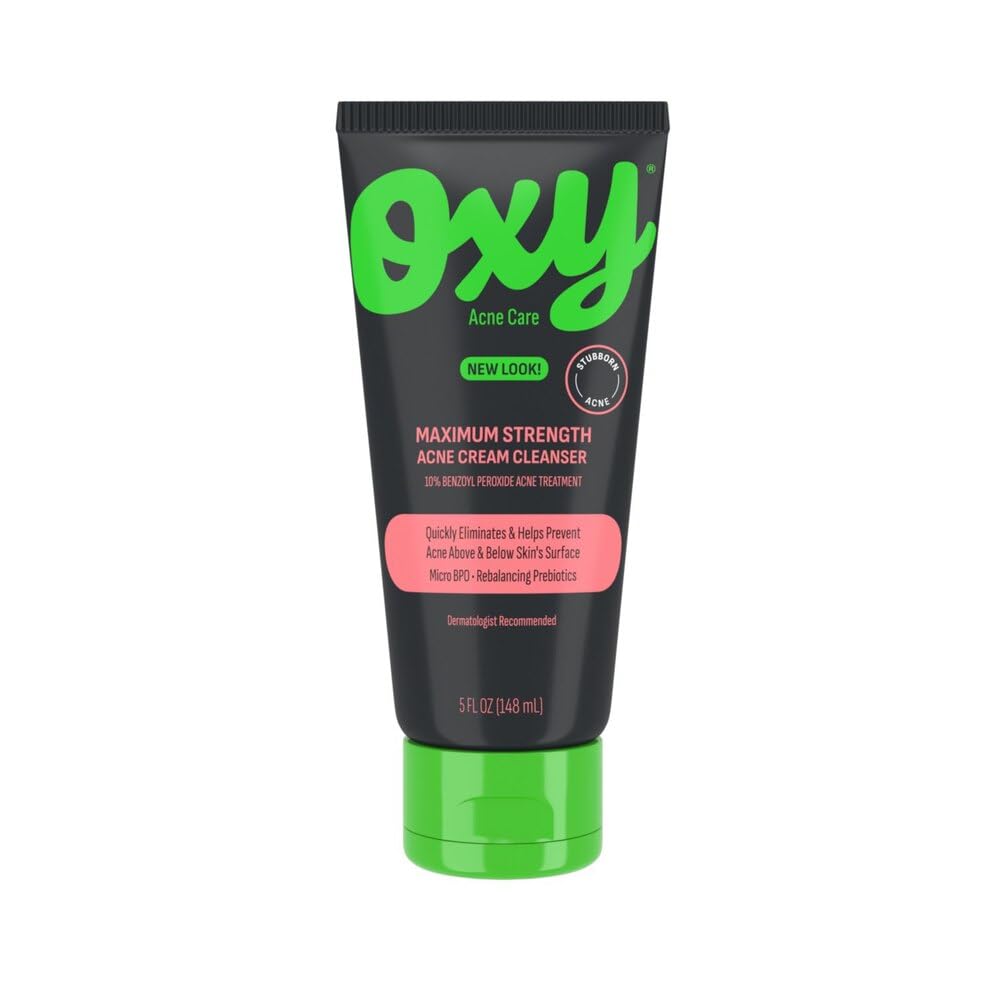 Oxy Acne Cleanser packshot with three bottles for daily acne care