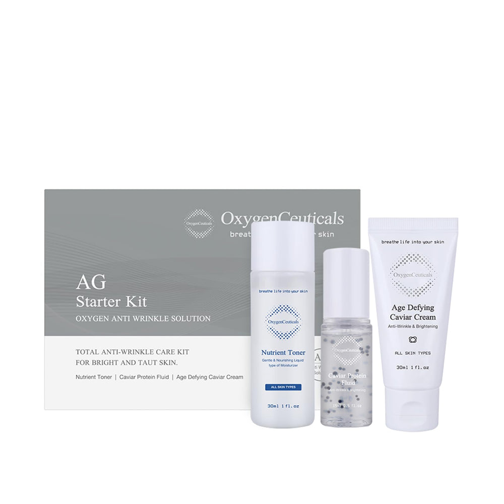 OxygenCeuticals AG Starter Kit box for an at-home anti-aging routine.