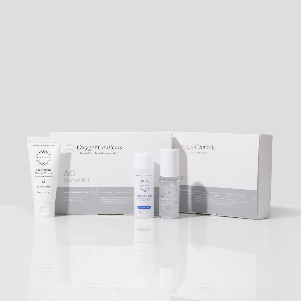 OxygenCeuticals Caviar Protein Fluid bottle supporting elasticity and nourishment.