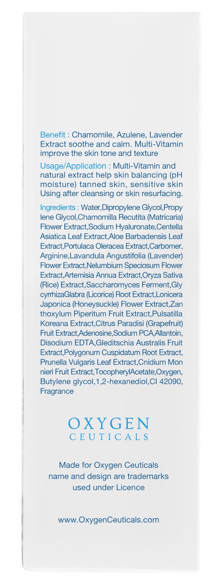 OxygenCeuticals Post-treatment routine option for dry and sensitive skin types.