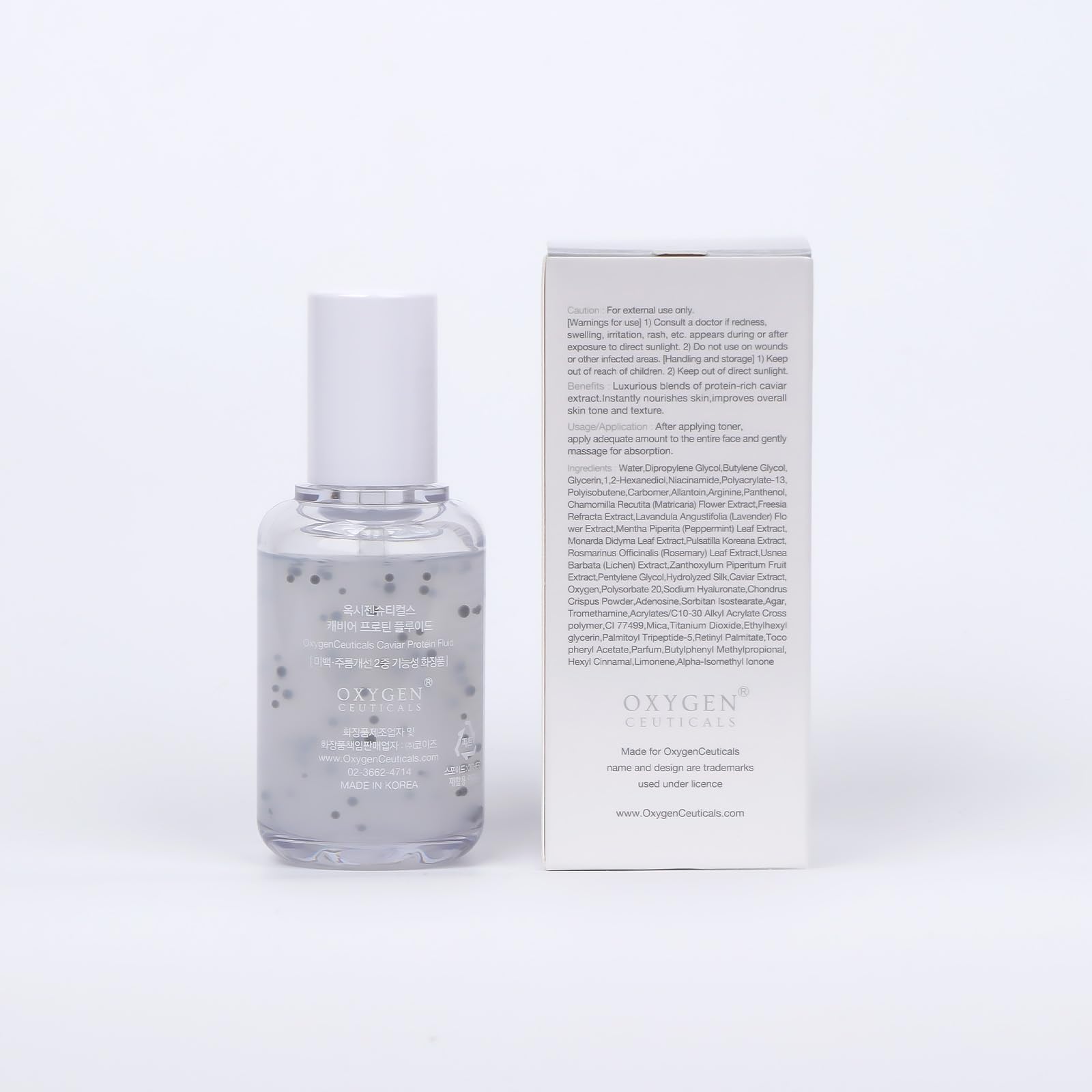 OxygenCeuticals product in hand illustrating easy layering.