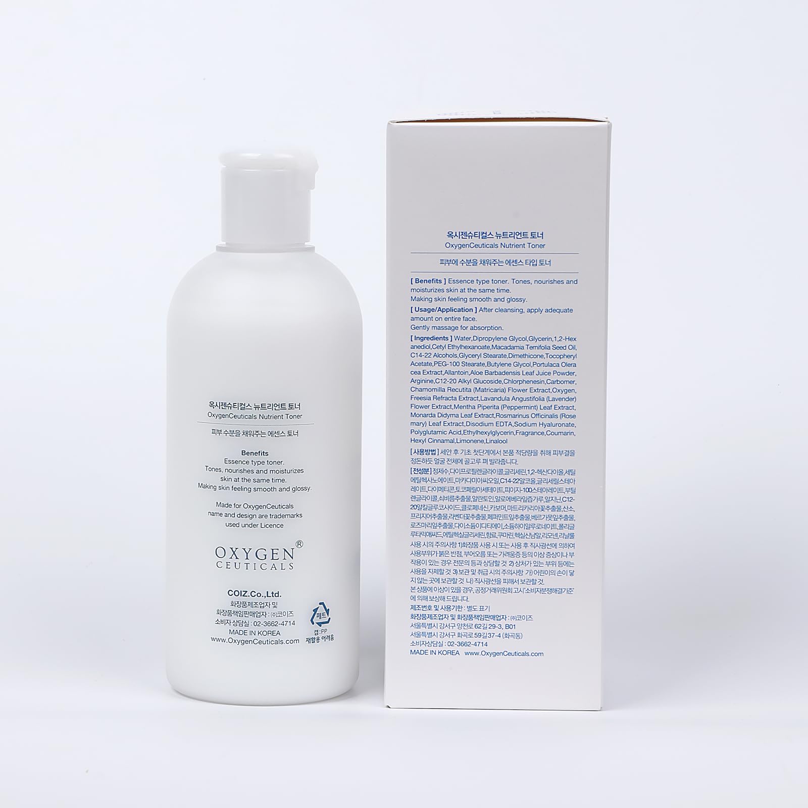 Packaging close-up of OxygenCeuticals Nutrient Toner 300 ml
