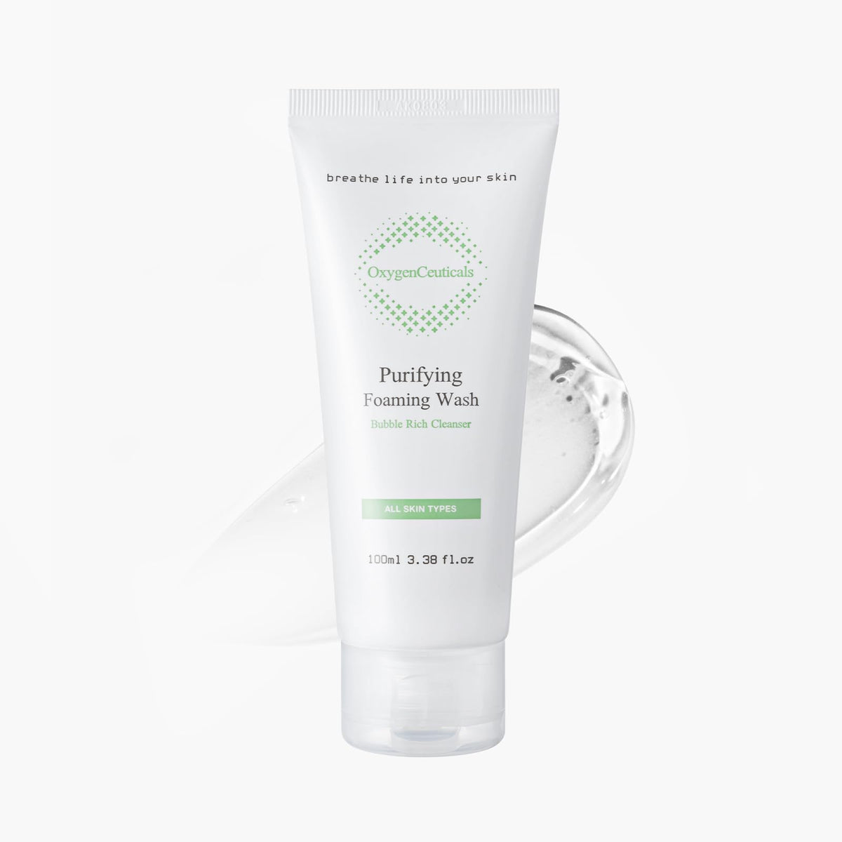 OxygenCeuticals Purifying Foaming Wash bottle promoting balanced daily cleansing