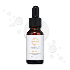 OxygenCeuticals Serum 12 bottle front view, brightening for sensitive skin.