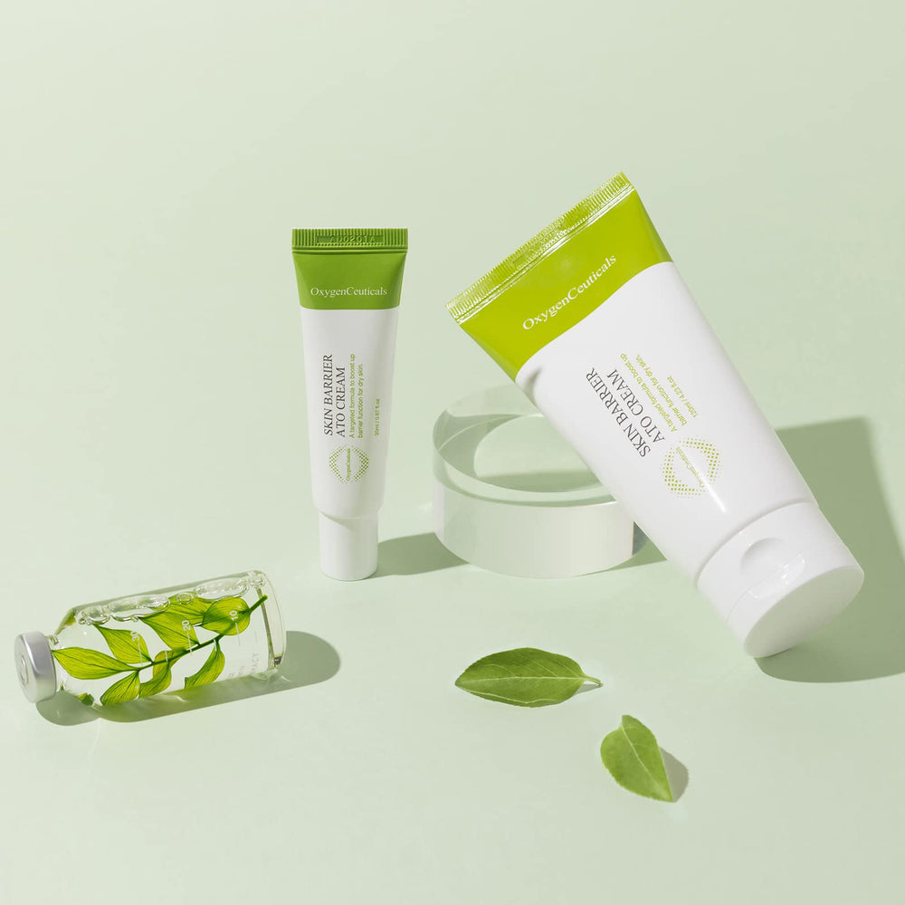 OxygenCeuticals Skin soothing calming action shows gentle relief for sensitive skin.