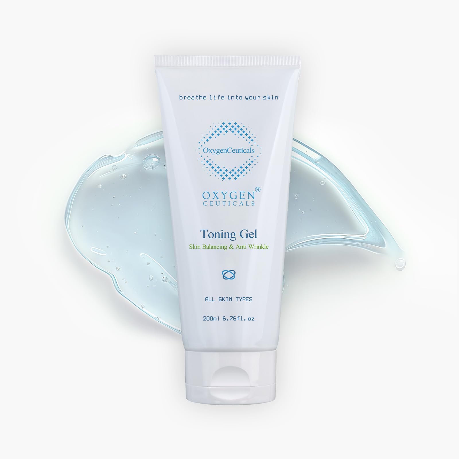 OxygenCeuticals Toning Gel bottle front view for gentle post-treatment hydration.