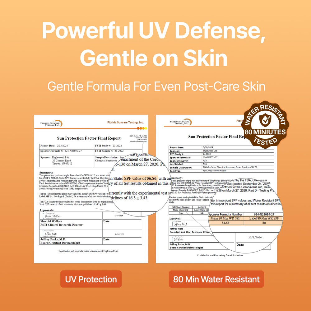 OxygenCeuticals TP Sun Guard ingredients panel features panthenol, niacinamide, and hyaluronic acid.