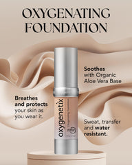 Oxygenetix Foundation Honey swatches show buildable coverage from sheer to full.