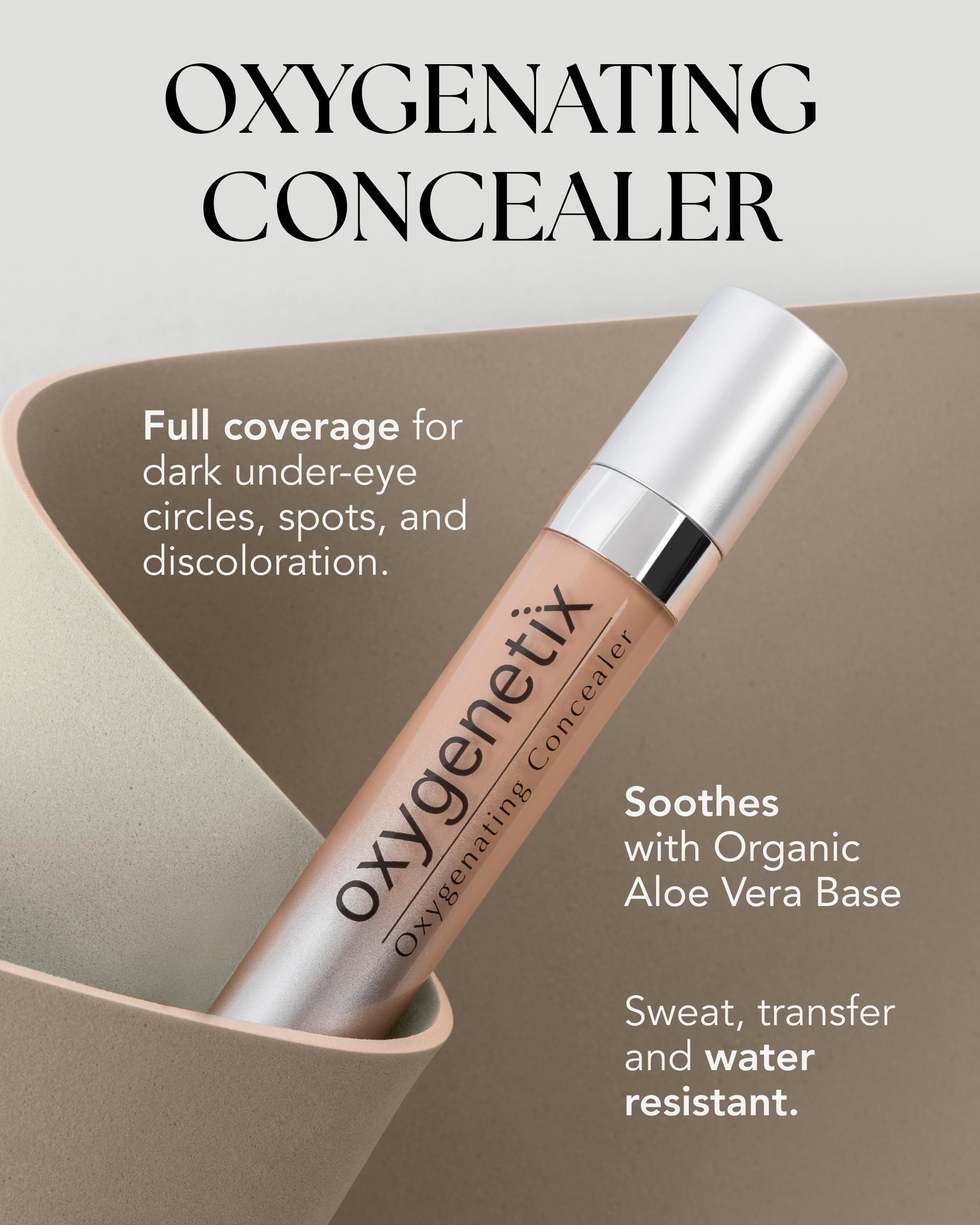 Oxygenetix Oxygenating Concealer B-1.0 swatch reveals rich, natural coverage