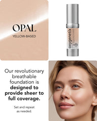 Oxygenetix Oxygenating Foundation Opal applied on skin highlighting lightweight texture.