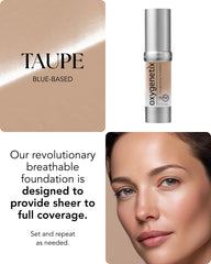 Lightweight coverage demonstrated by Oxygenetix Oxygenating Foundation Taupe on skin