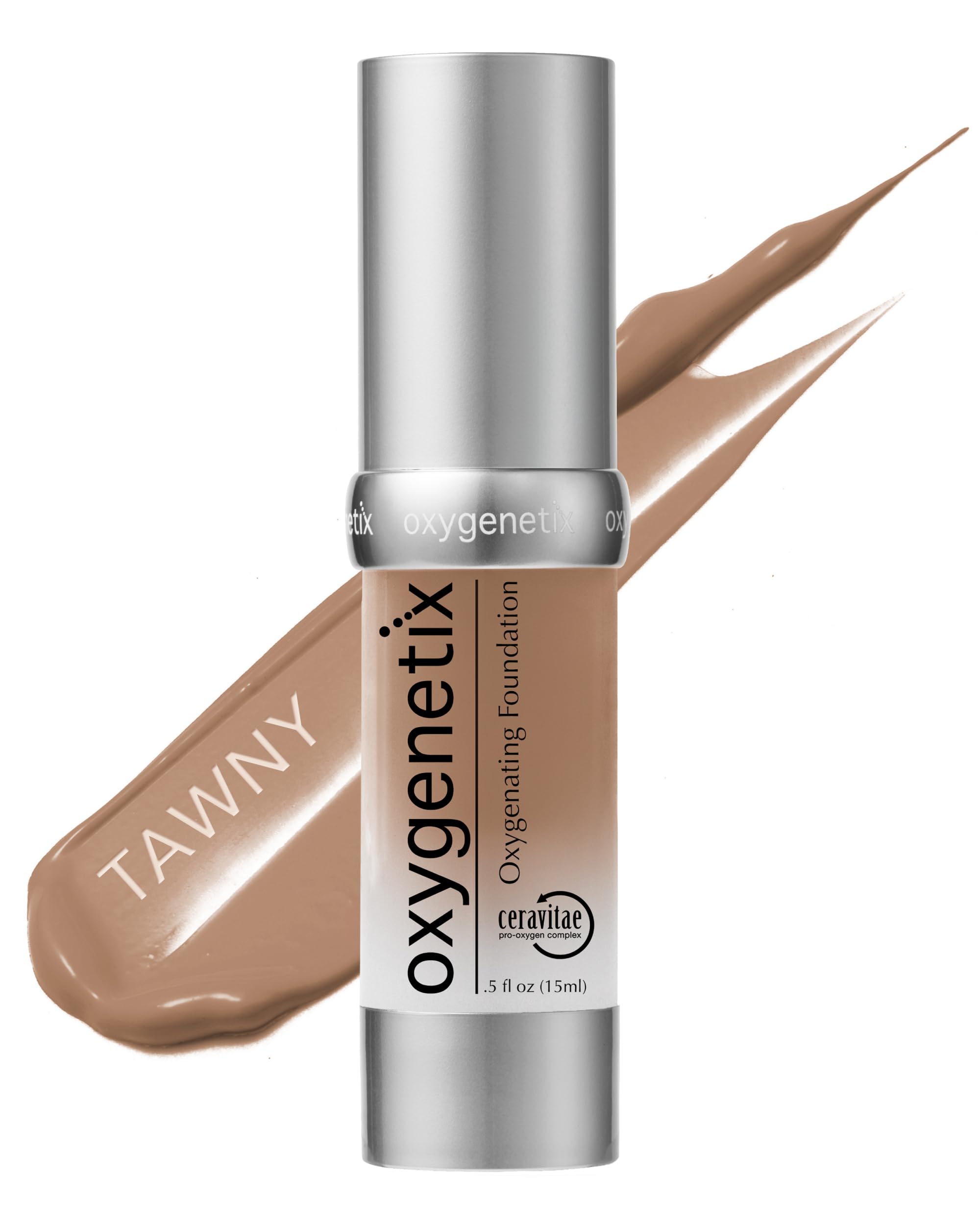 Oxygenetix Oxygenating Foundation Tawny bottle; breathable coverage for sensitive skin.