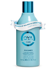 OYA Clarity bottle pours, highlighting sulfate-free cleansing.