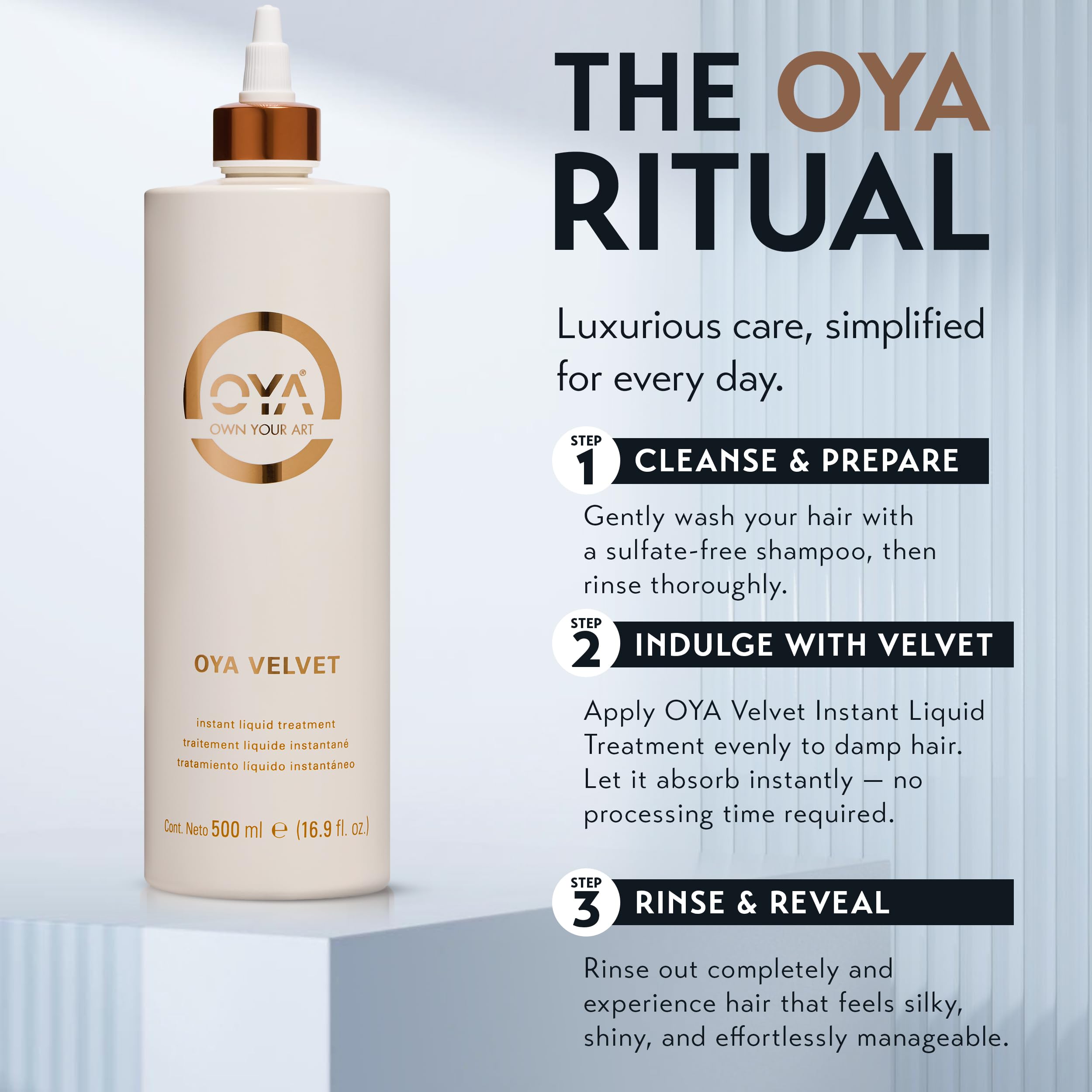 OYA Velvet Instant Conditioner suitable for all hair types and routines