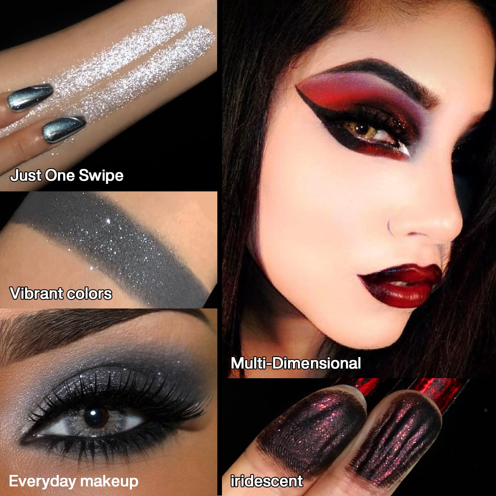 oygcee metallic silver glitter shade for statement accents