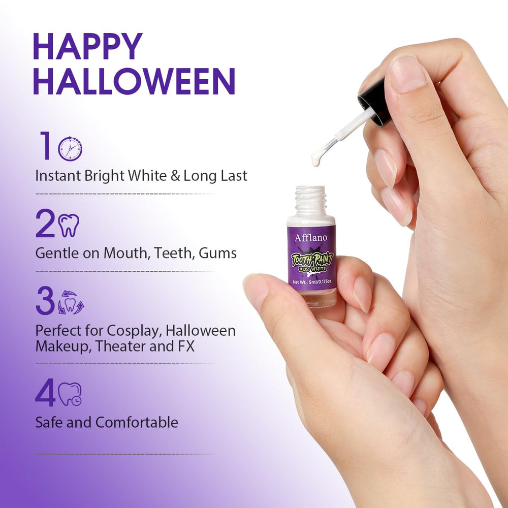oygcee White Tooth Paint vampire-look adds instant drama for Halloween and SFX cosplay