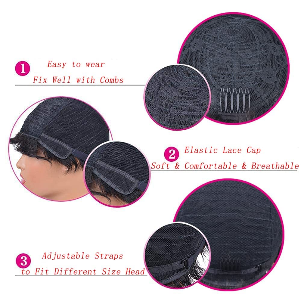 OYM HAIR human hair wig with textured cut for a natural finish