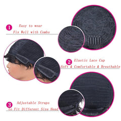 OYM HAIR human hair wig with textured cut for a natural finish