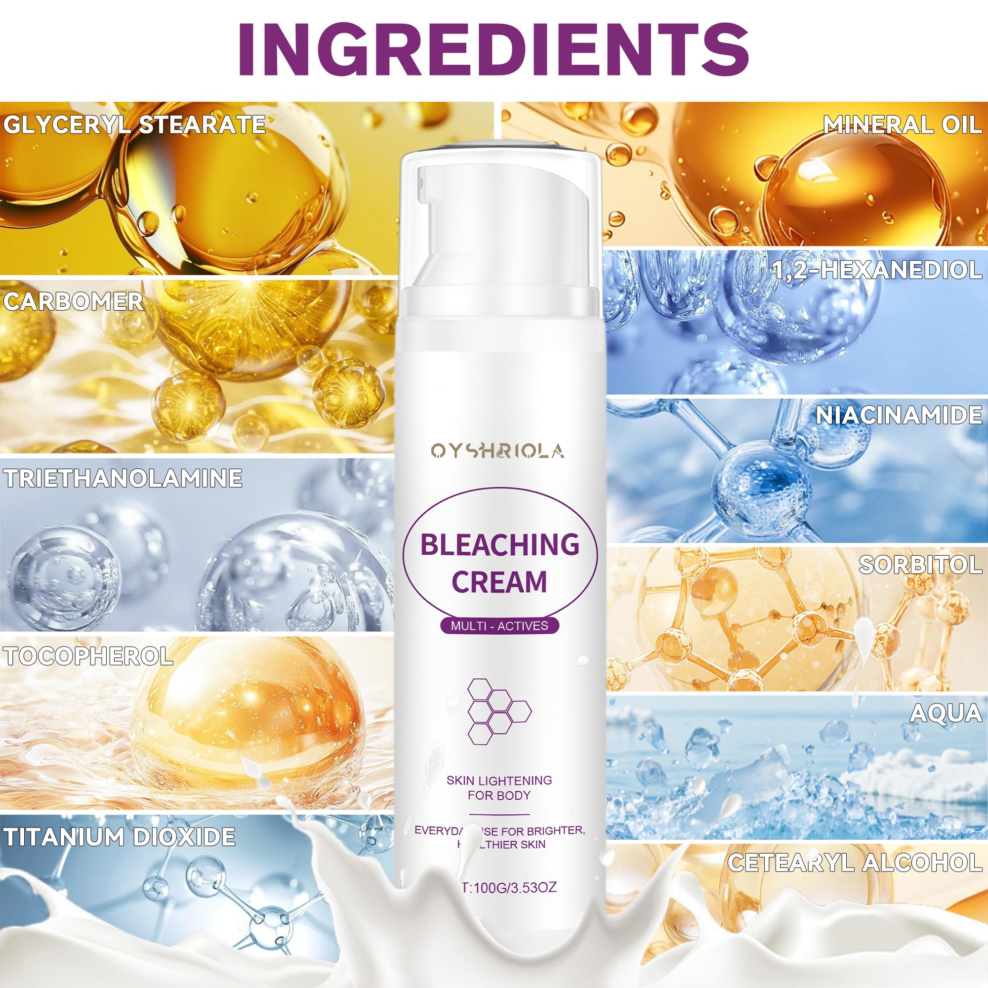 Oyshriola Skin Bleaching Cream on elbows and knees supports even appearance.