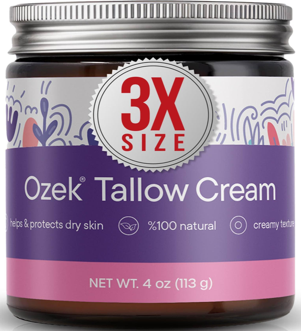 Ozek Beef Tallow whipped balm jar for daily moisture with calendula