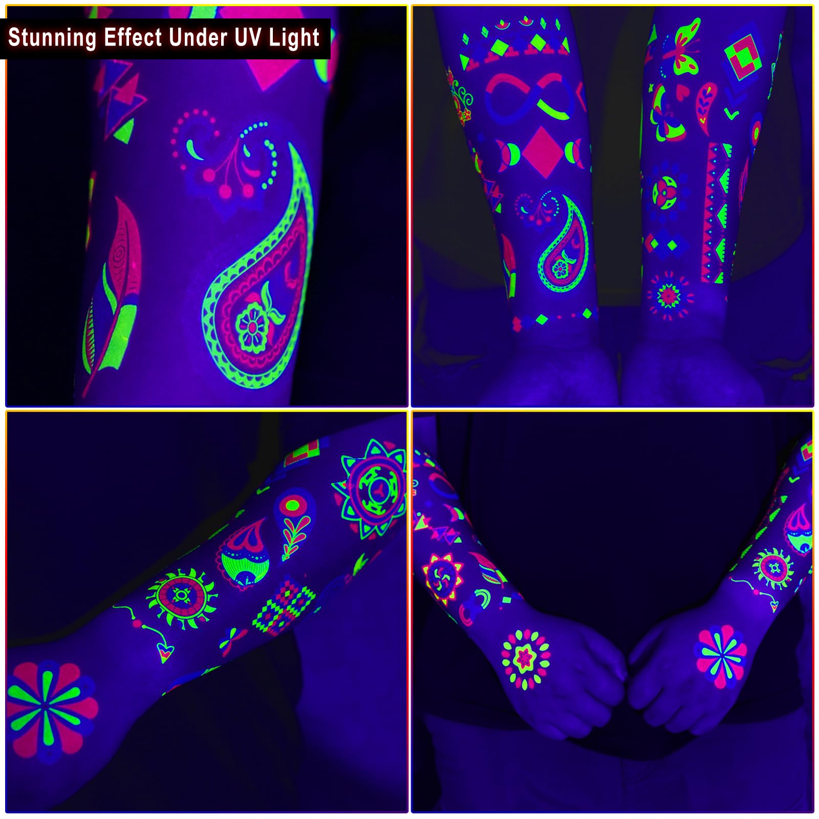 Ozepao easy-apply glow tattoos for quick party prep