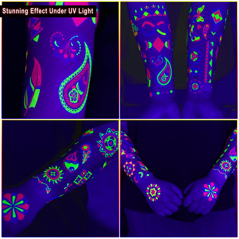 Ozepao easy-apply glow tattoos for quick party prep