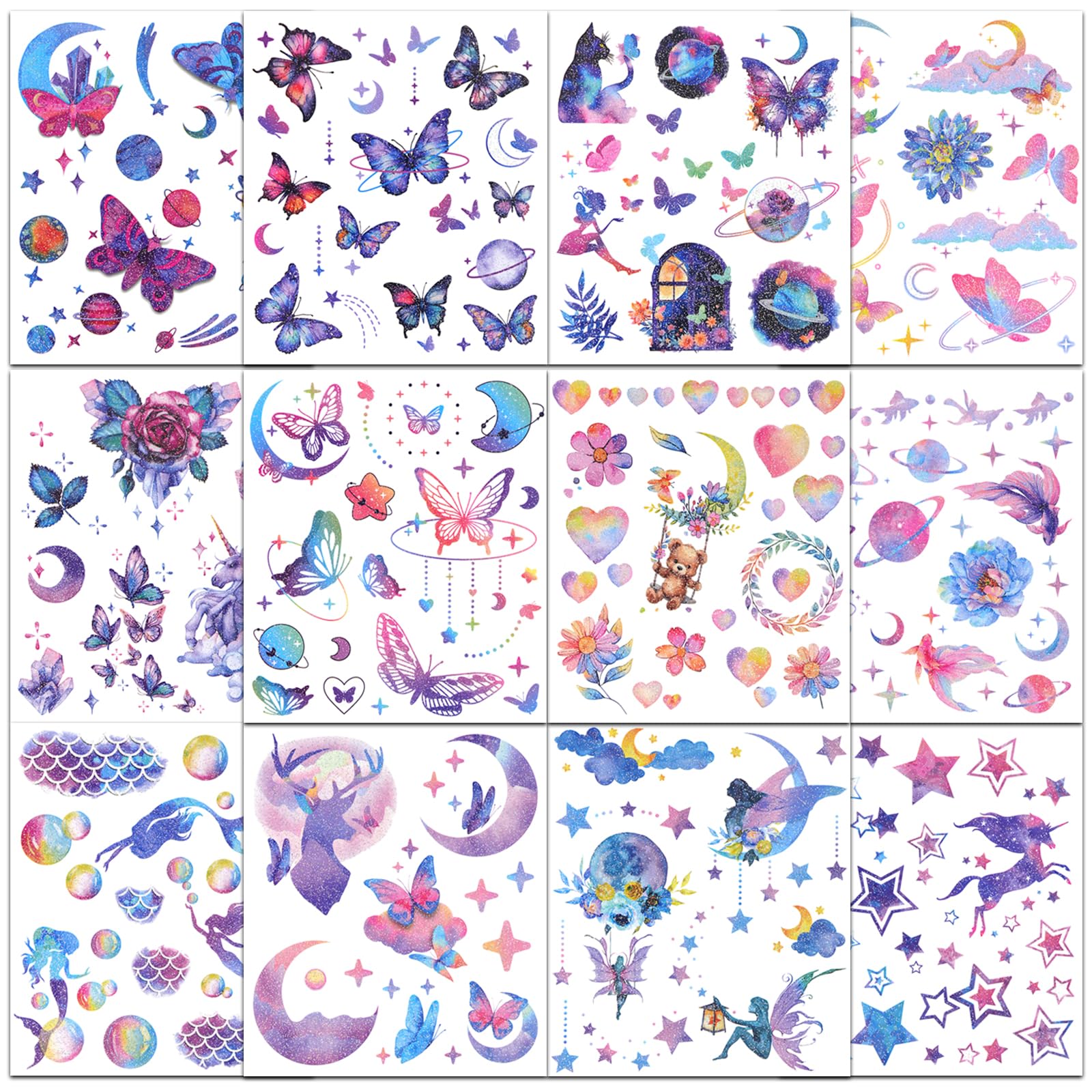 Ozepao Glitter Tattoos butterfly designs for kid-friendly party art and play